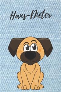 personalisiertes Notizbuch Hunde / Malbuch / Kritzelbuch / Tagebuch / Notizheft / Journal / DIN A5 / Geschenke Hans-Dieter