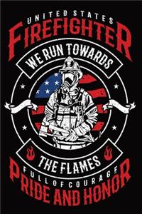 United States Firefighter Fireman notebook [6x9][lined][110pages]