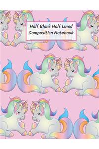 Half Blank Half Lined Composition Notebook