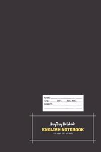 English Notebook - AmyTmy Notebook - Four lined Notebook - 120 pages - 8.5 x 11 inch - Matte Cover