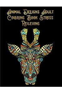 Animal Designs Adult Coloring Book Stress Relieving