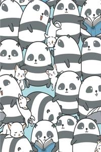 Notizbuch Knuddelige Pandas mit Katzen