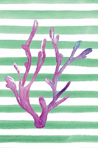 Pink Coral Watercolor Stripe Journal, Dot Grid