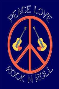 Peace Love Rock N Roll: Vintage Guitar Peace Symbol Musician Composition Notebook Gift