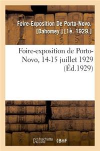 Foire-Exposition de Porto-Novo, 14-15 Juillet 1929