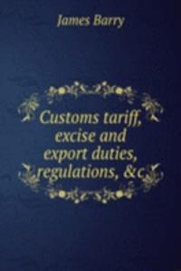 CUSTOMS TARIFF EXCISE AND EXPORT DUTIES