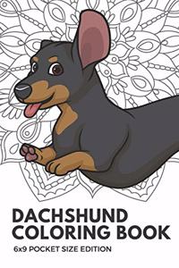 Dachshund Coloring Book 6X9 Pocket Size Edition