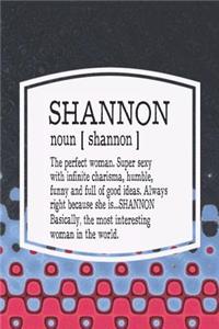 Shannon Noun [ Shannon ] the Perfect Woman Super Sexy with Infinite Charisma, Funny and Full of Good Ideas. Always Right Because She Is... Shannon