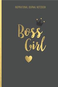 Inspirational Journal Notebook Boss Girl: Undated Lined Journal (Notebook, Diary), Dark Grey Soft Cover with Gold Lettering, (How to think positive books)