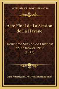 Acte Final de La Session de La Havane