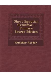 Short Egyptian Grammar - Primary Source Edition