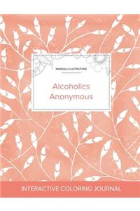 Adult Coloring Journal: Alcoholics Anonymous (Mandala Illustrations, Peach Poppies)