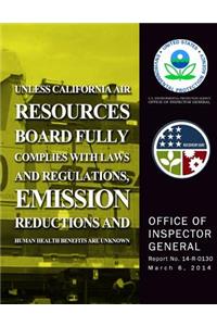Unless California Air Resources Board Fully Complies With Laws and Regulations, Emission Reductions and Human Health Benefits Are Unknown