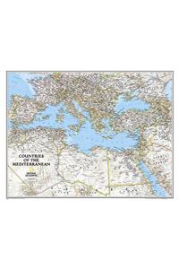 National Geographic Countries of the Mediterranean Wall Map - Classic - Laminated (30.25 X 23.5 In)