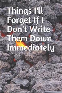 Things I'll Forget If I Don't Write Them Down Immediately