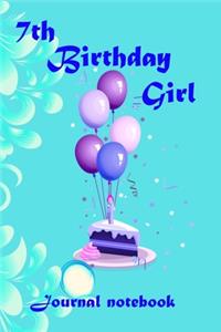 7th Birthday girl journal notebook