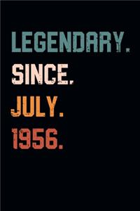 Blank Lined Journal, Notebook, Diary, Planner - Legendary Since July 1956 - 63rd Birthday Gift For 63 Years Old Men and Women born in July