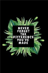 Never Forget The Difference You've Made