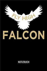 Fly High Falcon: A5 Notizbuch Blank / Blanko / Leer 120 Seiten mit Seitenzahl für Falkner und Falkenbesitzer