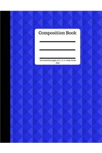 Blue Composition Book 100 Sheet/200 Pages 8.5 X 11 In.-Wide Ruled