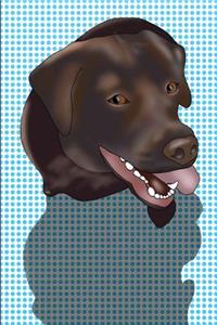 Chocolate Labrador Retriever: A Funky Ruffretro Dog Breed Notebook Journal (Blue) with 150 Lined Pages