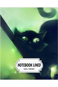 Notebook Lined Black Cat: Notebook Journal Diary: 1
