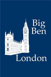 Big Ben in London - Lined Notebook with Navy Cover