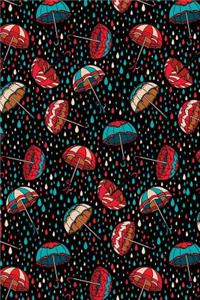 Journal Notebook Umbrellas in the Rain Pattern 2
