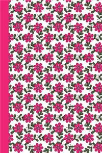 Sketch Journal: Daisies (Pink) 6x9 - Pages Are Lined on the Bottom Third with Blank Space on Top