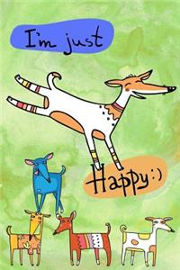 Bullet Journal Notebook for Dog Lovers, I'm Just Happy 1