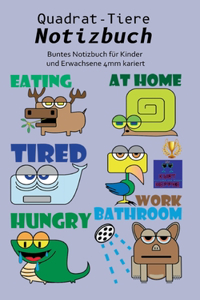 Quadrat-Tiere Notizbuch
