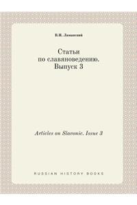 Articles on Slavonic. Issue 3