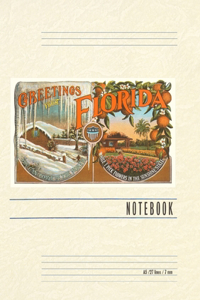 Vintage Lined Notebook Greetings from Florida