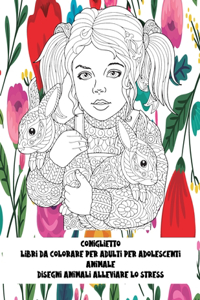 Libri da colorare per adulti per adolescenti - Disegni animali alleviare lo stress - Animale - Coniglietto