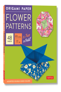 Origami Paper - Flower Patterns - 6 3/4 Size - 48 Sheets