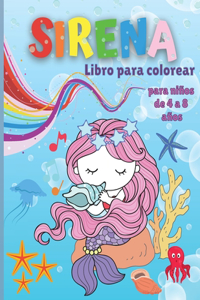 Libro para colorear de sirenas para niños de 4 a 8 años