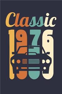 Blank Lined Journal, Diary, Planner, Notebook for 43 Year Old - Vintage 1976 Diary - Mens Car Journal - 43rd Birthday Gift