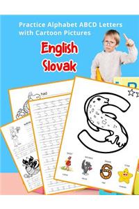 English Slovak Practice Alphabet ABCD letters with Cartoon Pictures