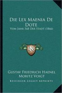 Die Lex Maenia De Dote