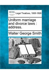 Uniform Marriage and Divorce Laws