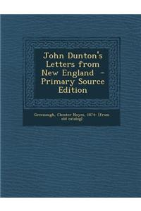 John Dunton's Letters from New England