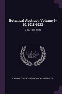 Botanical Abstract, Volume 9-10, 1918-1922