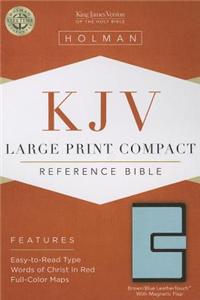 KJV Large Print Compact Reference Bible, Brown/Blue