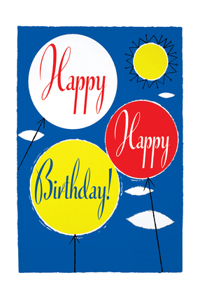 Three Balloons - Birthday Greeting Card