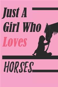 Just a Girl Who Loves Horses: Horse Lined Journal / Notebook, Organiser & Dairy For horse Riders, Horses make me happy you not so much, Dotted Journal (6x9) inches