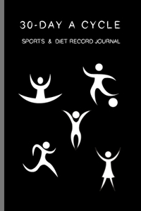 30-day A Cycle, Sports & Diet Record Journal