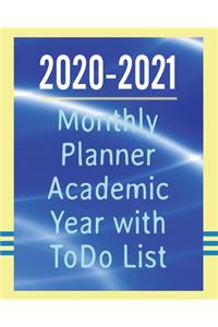 2020-2021 Monthly Planner Academic Year with ToDo List