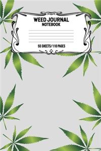 Weed Journal Notebook 55 Sheets/110 Pages