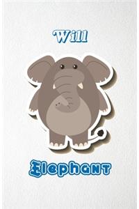 Will Elephant A5 Lined Notebook 110 Pages
