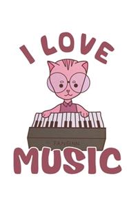 Piano Music Cat Notebook